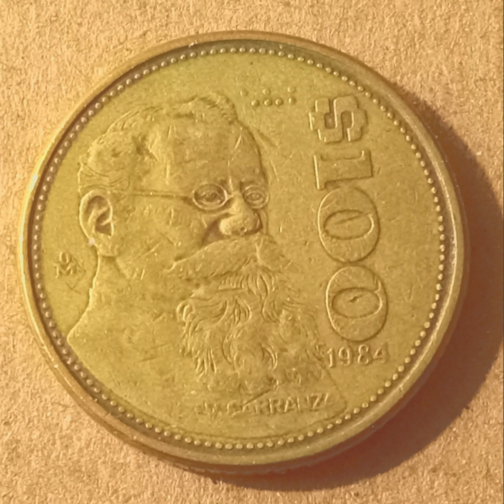 Carranza 1984 Vintage 100 Pesos Coin